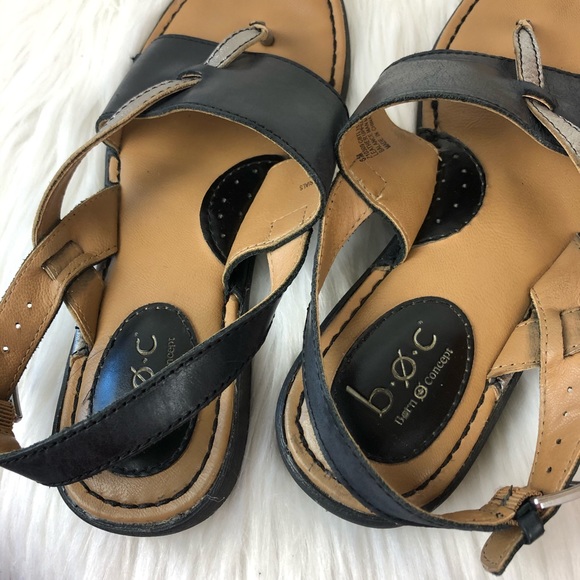 Boc leather sandals black gray size 6 - Picture 3 of 10